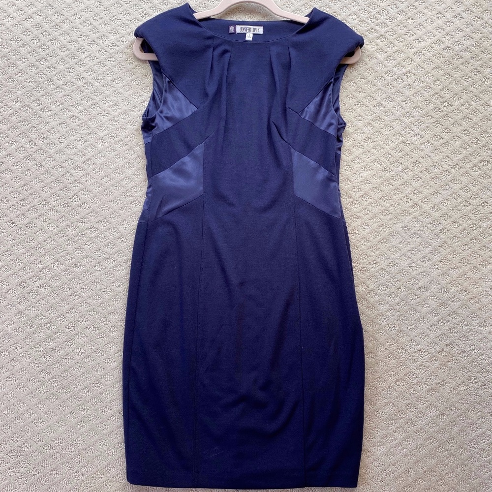 Jennifer Lopez Navy Blue Pencil Dress